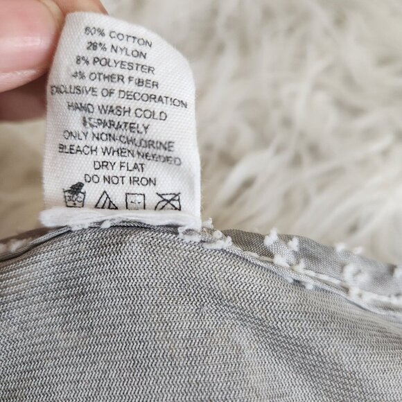 This & That Women's M Boho Blouse Patchwork Lace Fairy Y2K Half Sleeves Sheer - Picture 6 of 10